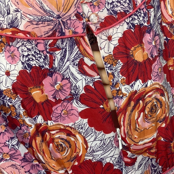 emilyandfinn Anthropology Dress Rose Floral Fully Lined Cotton Dress Small - Picture 4 of 6